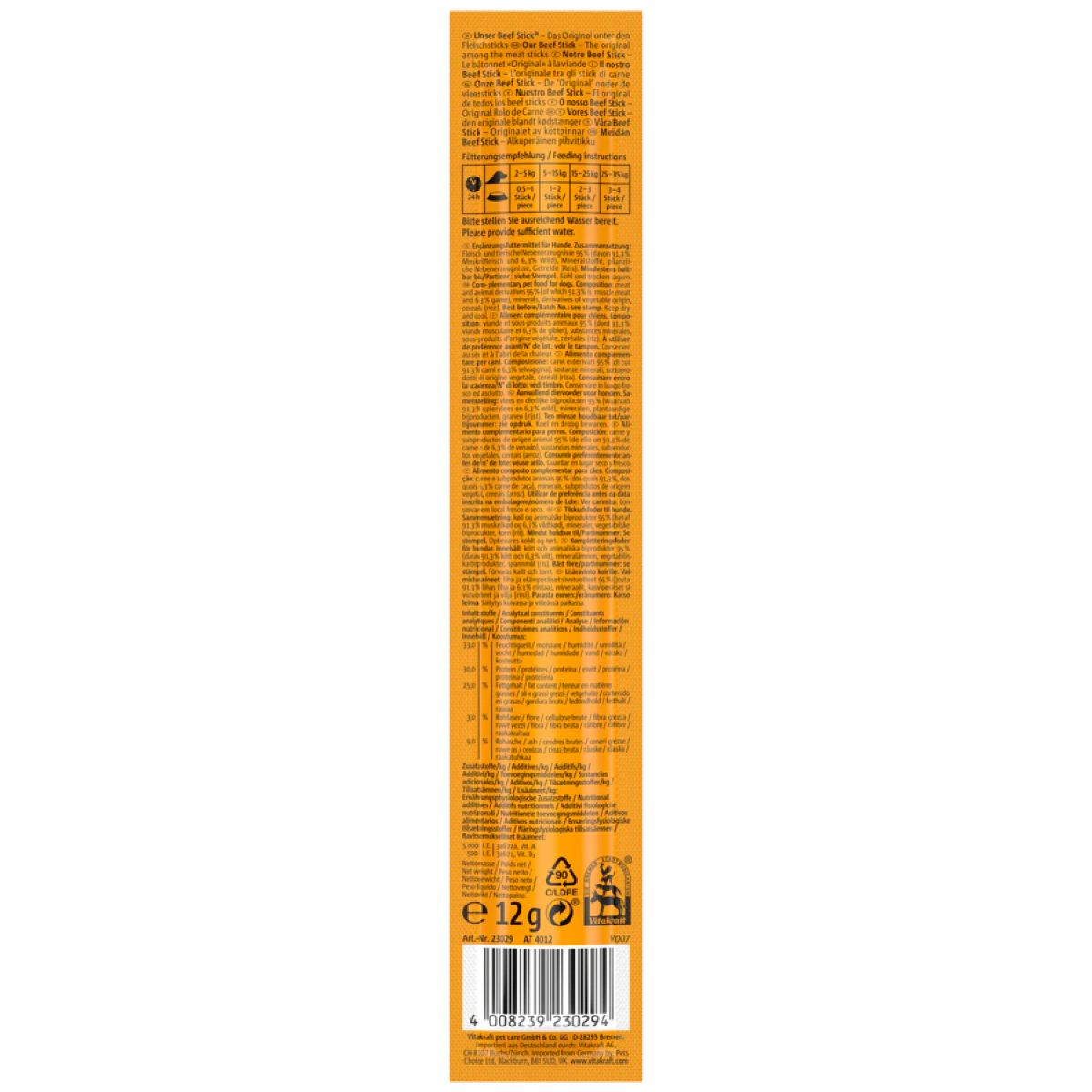 VITAKRAFT - Snack Vitakraft Beef Stick Perro Sabor Ciervo 1 Stick