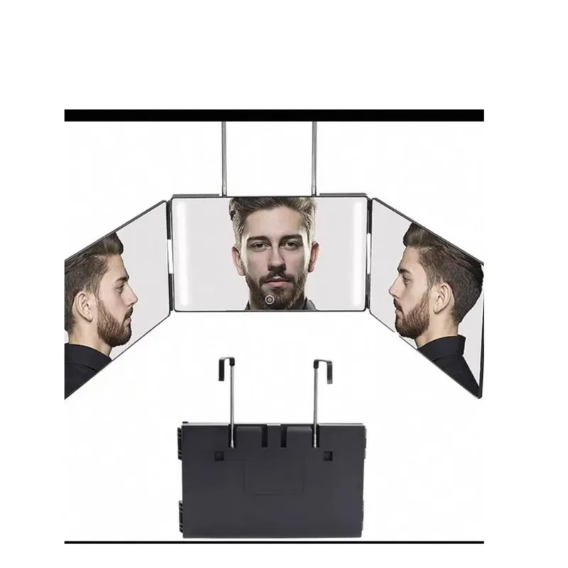 GENERICO - Espejo De 3 Vías Corte Pelo Triple De 360° Ganchos Y Luz Led CH