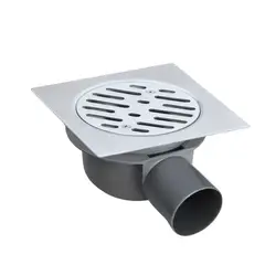 INOXCROM - Rejilla con trampa de PVC 15x15 cm en acero inoxidable