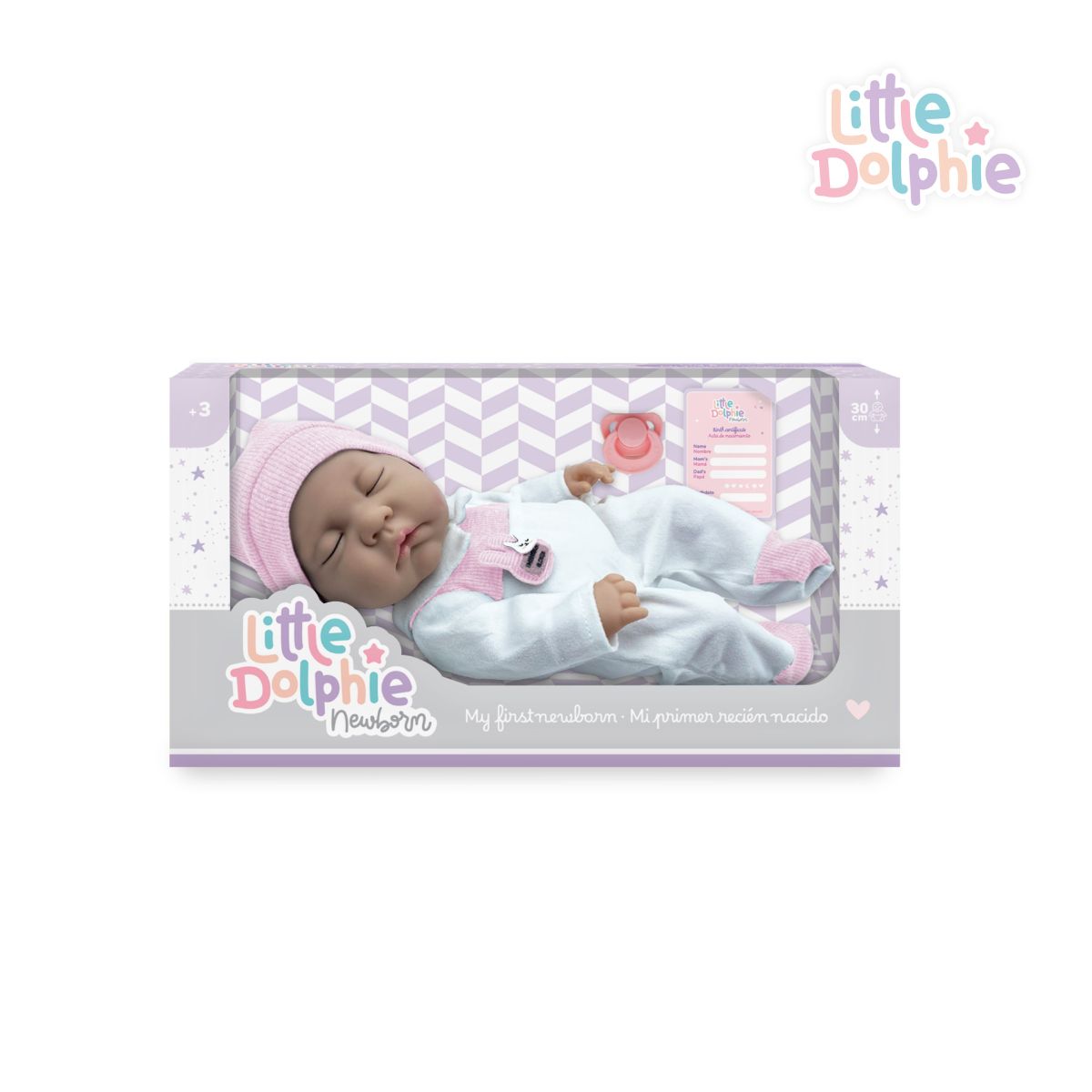 LITTLE DOLPHIE - Muñeca Reborn Bebé Recién Nacida 30 cm Vinilo