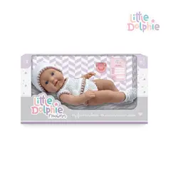 LITTLE DOLPHIE - Muñeca Recién Nacida 30 cm con Ropa Tejida