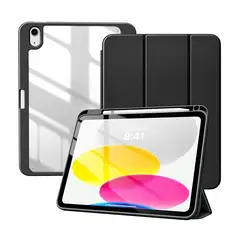 GENERICO - Carcasa Para iPad 11 Gen A16 Con Ranura Lapiz / Transparente Negro