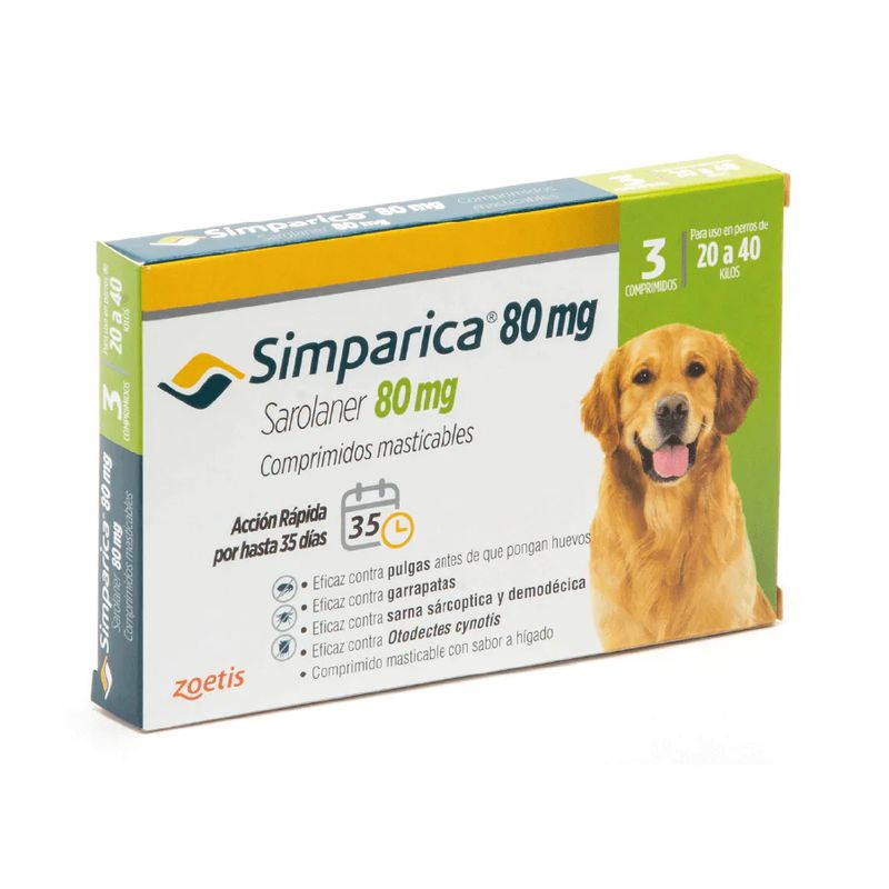 ZOETIS - Simparica Perro 20 a 40Kg 3 Comprimidos