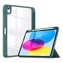 GENERICO - Carcasa Para iPad 11 Gen A16 Con Ranura Lapiz / Transparente Verde