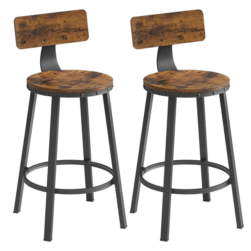 VASAGLE - Set Taburetes Sillas de Bar con respaldo H625