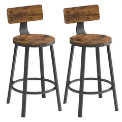 VASAGLE - Set Taburetes Sillas de Bar con respaldo H625