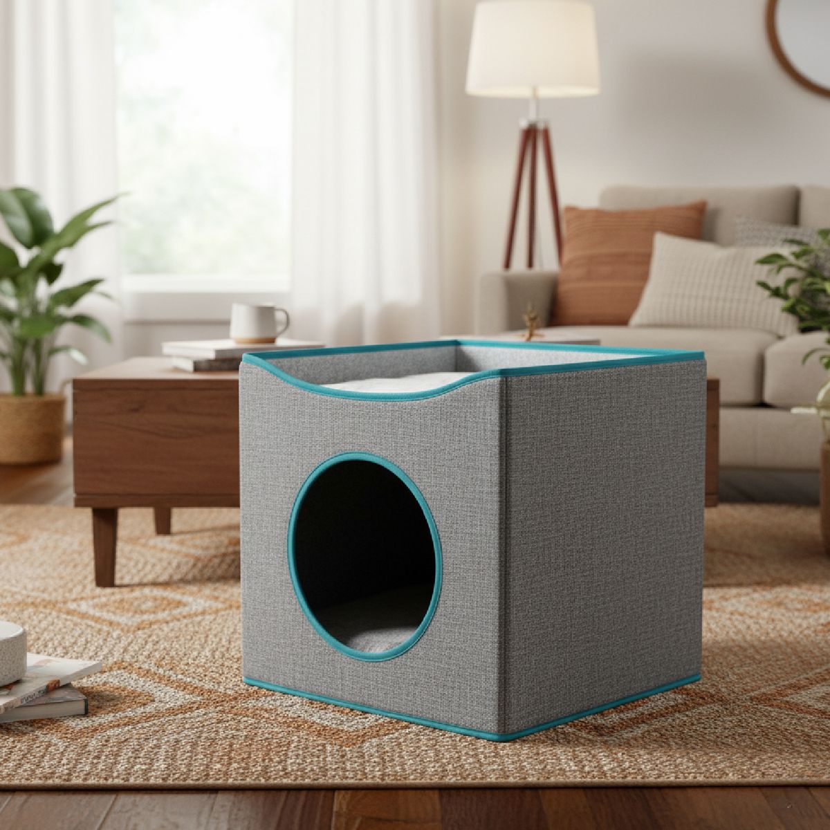 MUNDO ONLINE - Cama Mascota Soft Confort Transportable Con Techo 39cm