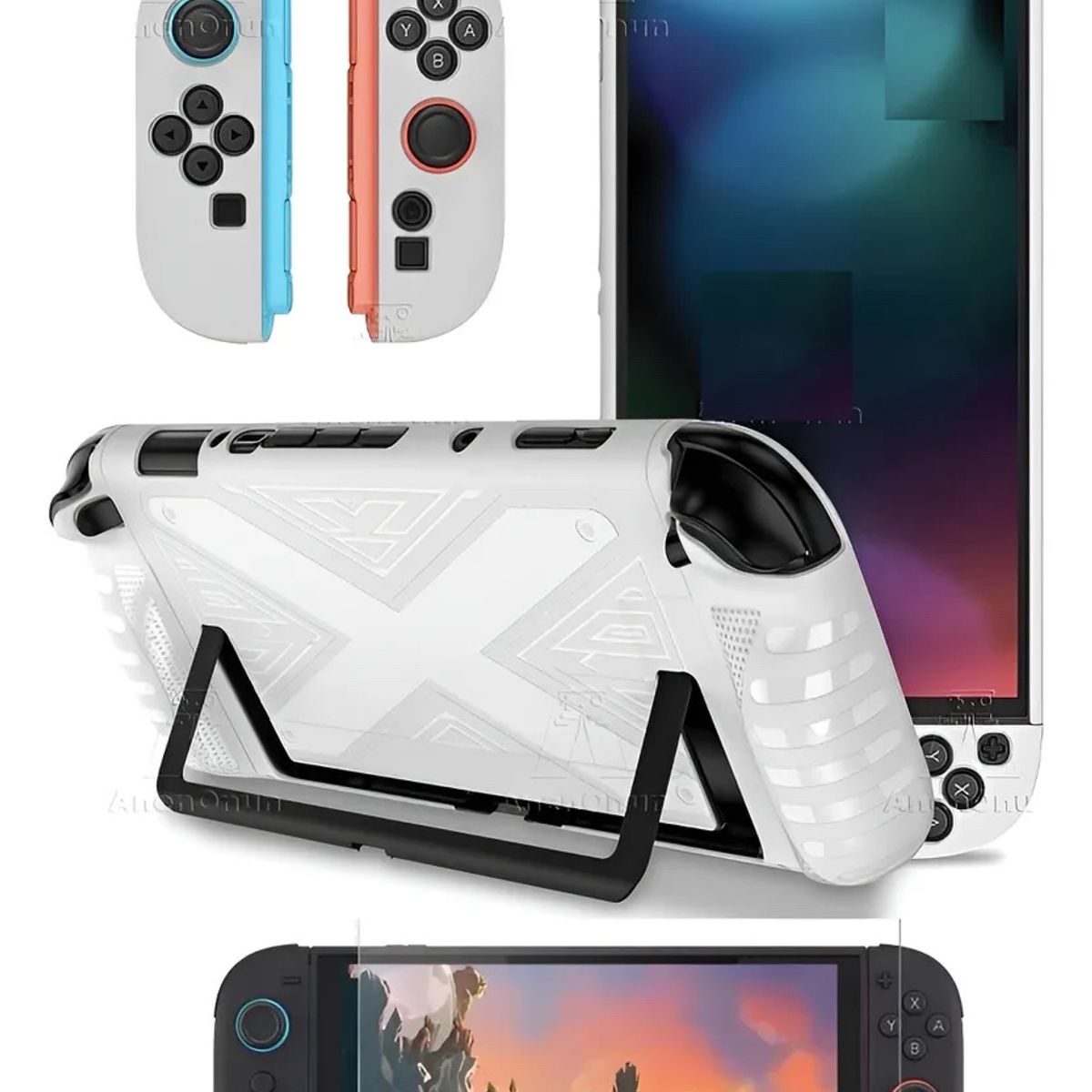 GENERICO - Funda Pro + Mica Vidrio Templado +kit Para Nintendo Switch 2 Blanco