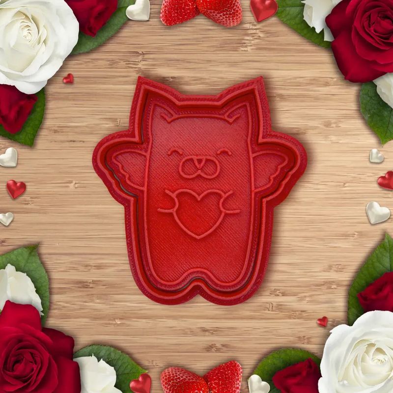 GENERICO - Molde para galletas San Valentin - Gato Angel