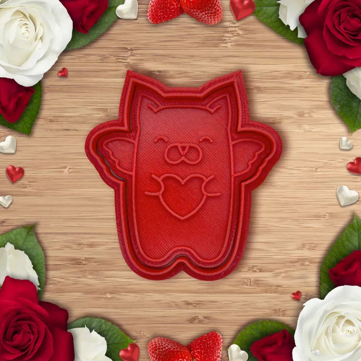 GENERICO - Molde para galletas San Valentin - Gato Angel