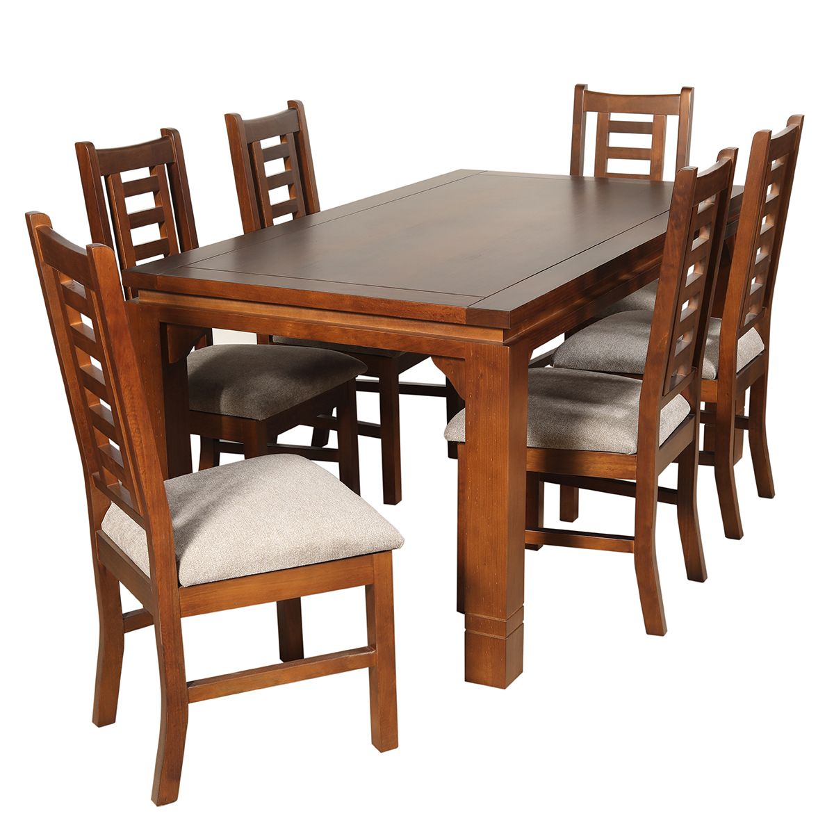 ARTHOME - JUEGO DE COMEDOR PASCAL 6 SILLAS MADERA COLOR MIEL