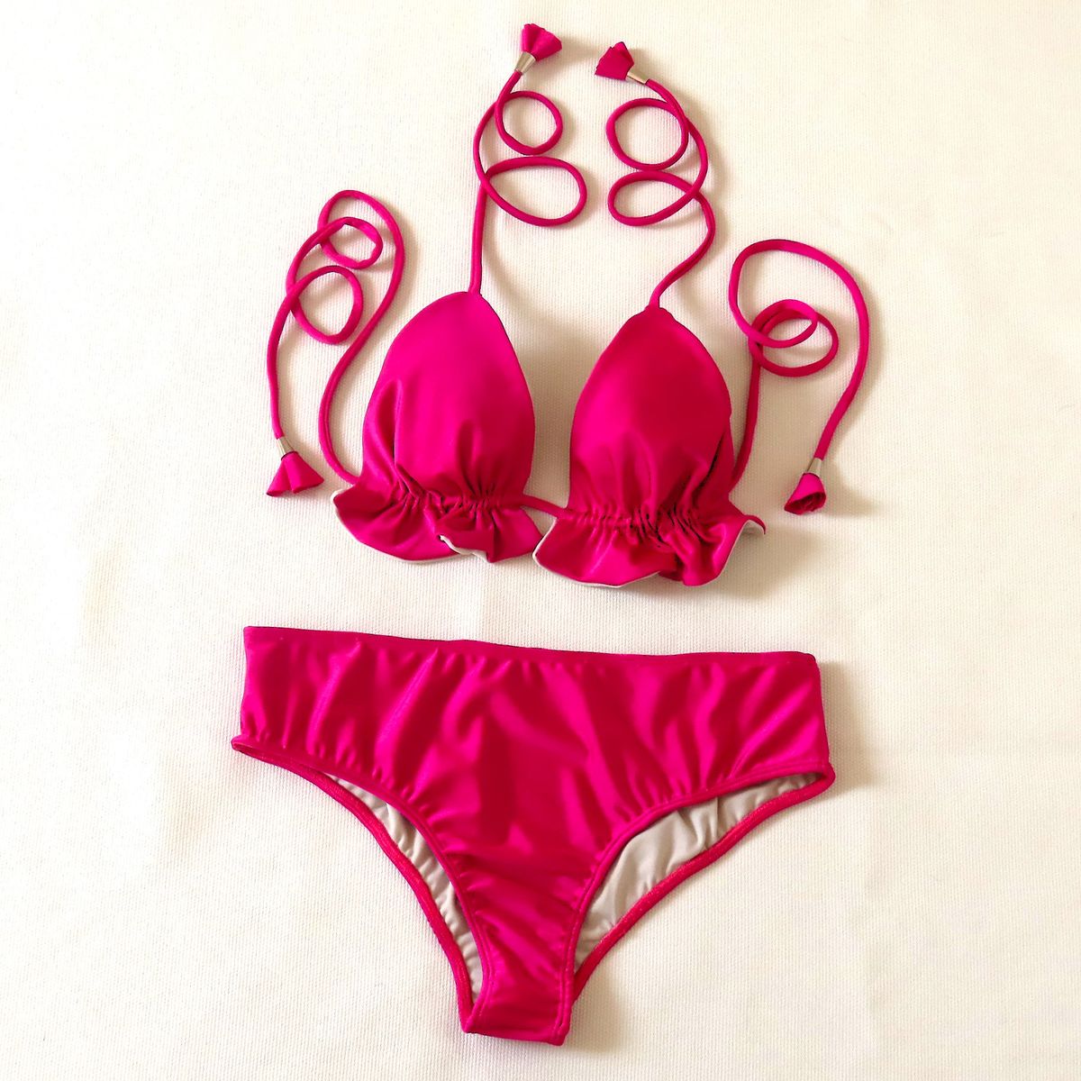 CREA PRINT - Traje de Baño Bikini  mod. DELICIA  Top Triángulos y Bottoms sin amarre