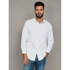 CALVIN KLEIN - Camisa Slim Cotton Solid Blanco