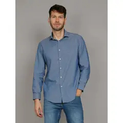 CALVIN KLEIN - Camisa Slim Plaid Azul