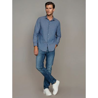 Imagen 2 del producto Camisa Slim Plaid Azul
