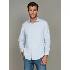 CALVIN KLEIN - Camisa Slim Fresh Comf Celeste