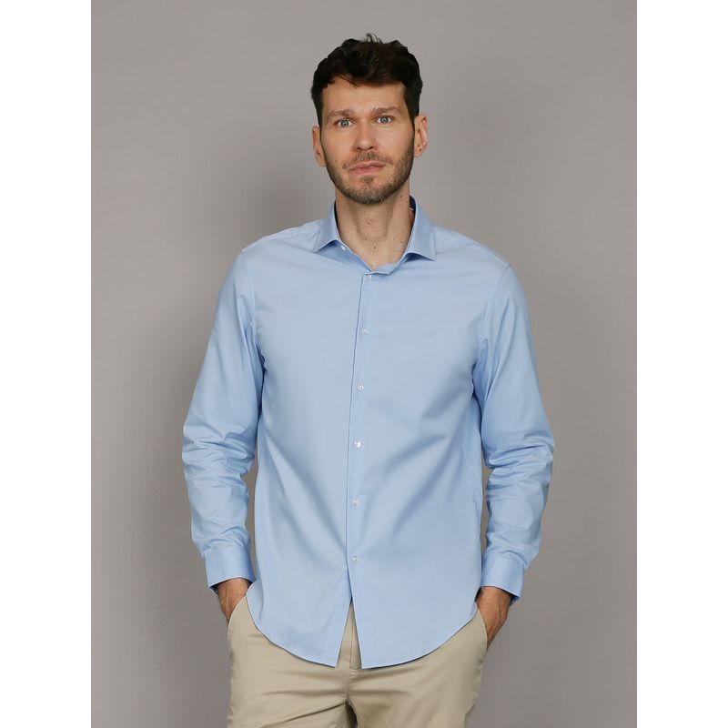 CALVIN KLEIN - Camisa Slim Stretch Azul Calvin Klein