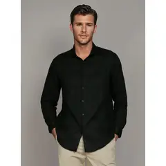 CALVIN KLEIN - Camisa Slim Cotton Untucked Negro