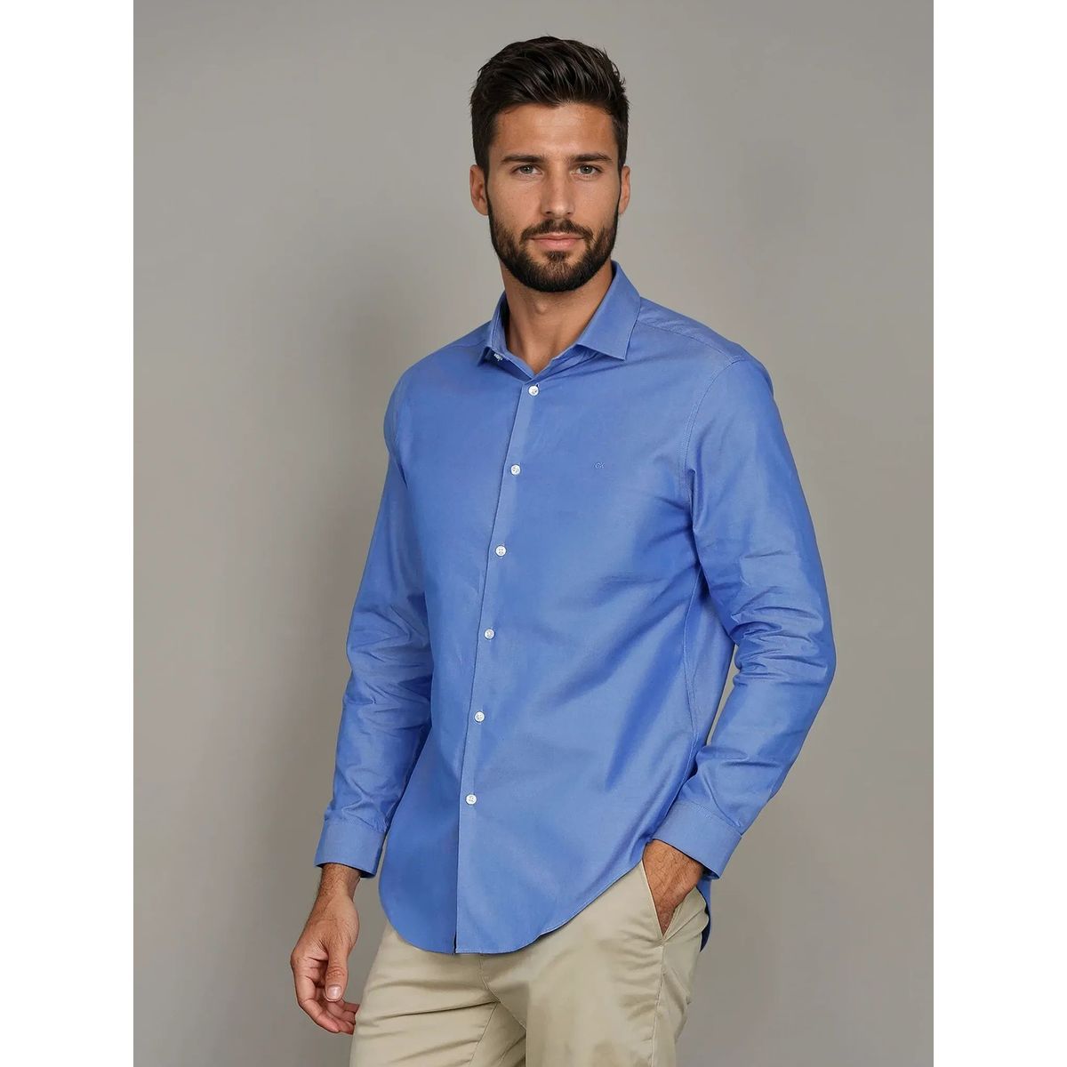CALVIN KLEIN - Camisa Slim Fresh Azul Calvin Klein