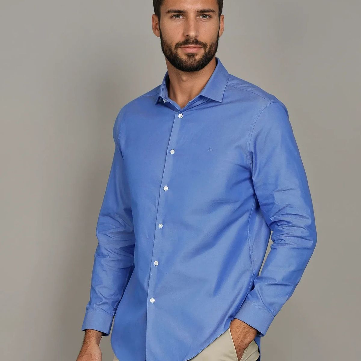CALVIN KLEIN - Camisa Slim Fresh Azul Calvin Klein