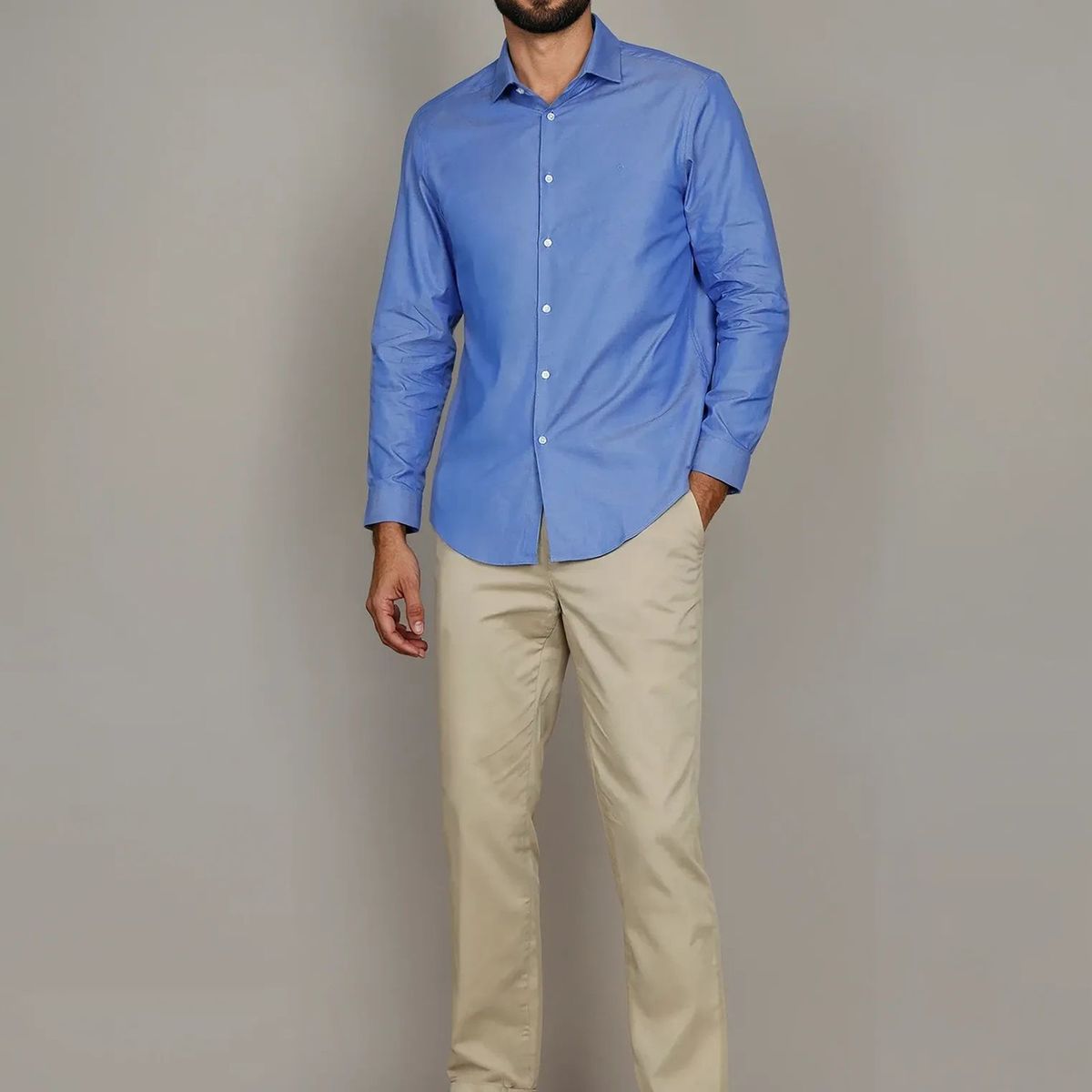 CALVIN KLEIN - Camisa Slim Fresh Azul Calvin Klein