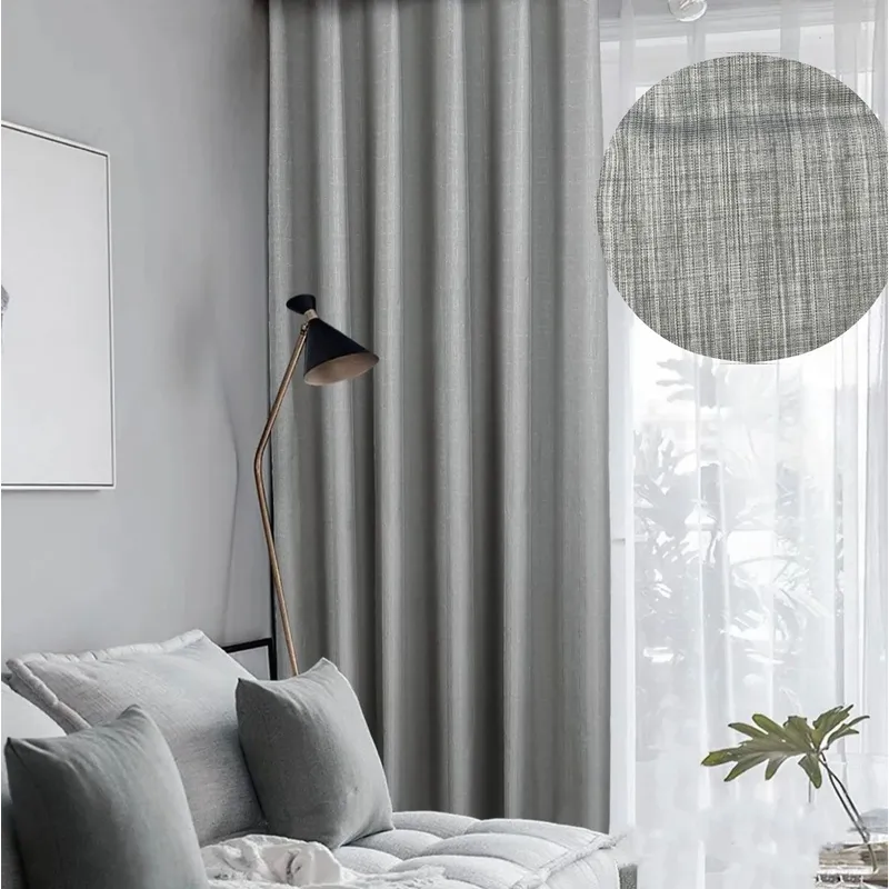 GENERICO - CORTINA 2 PAÑOS ENGOMADAS Y TELA 140X220 GRIS