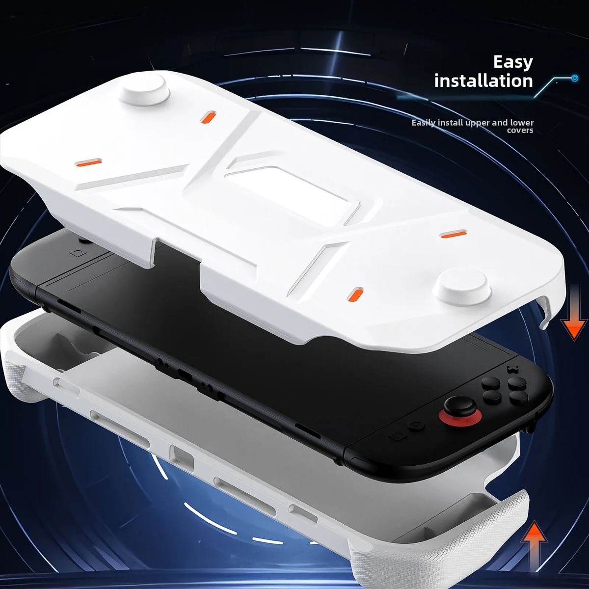 GENERICO - Funda Rigida 360° Dual De Transporte Para Nintendo Switch 2 Blanco