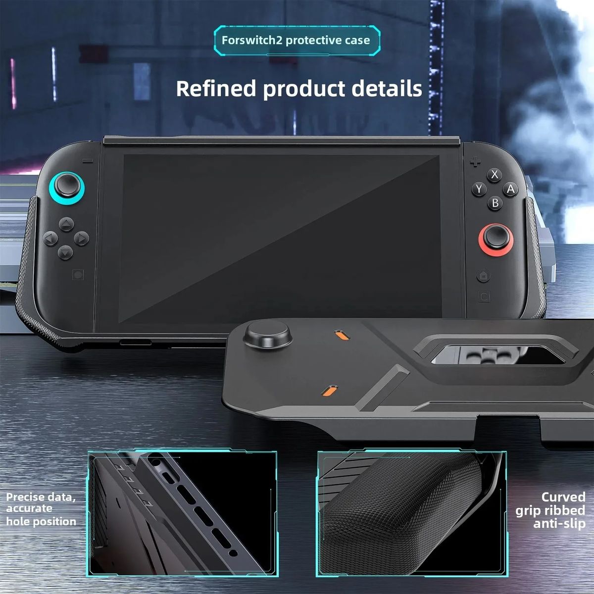 GENERICO - Funda Rigida 360° Dual De Transporte Para Nintendo Switch 2 Morado