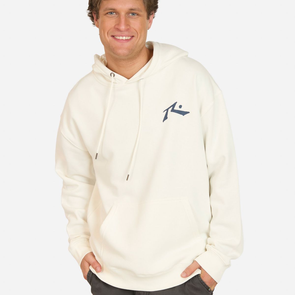 RUSTY - Poleron Canguro Blaze Blanco Hombre Rusty - Blanco