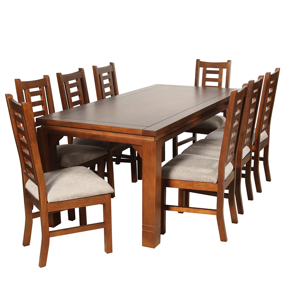 ARTHOME - JUEGO DE COMEDOR PASCAL 8 SILLAS MADERA COLOR MIEL