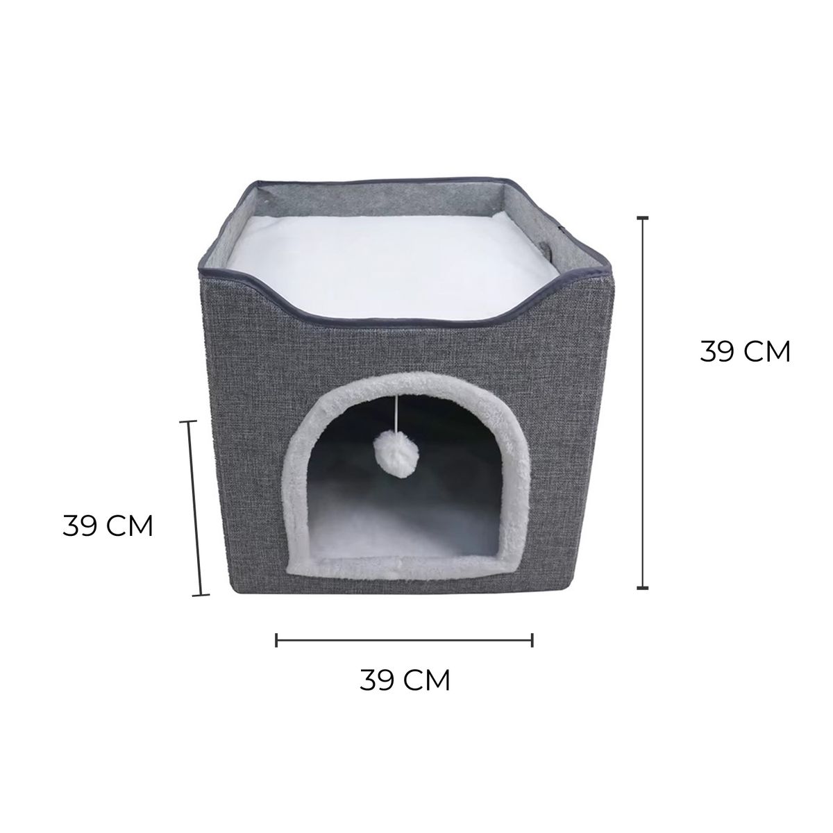 LITTLE PETS - Cama Mascota Soft Confort Plegable Con Techo 39cm