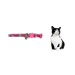 GENERICO - Collar Para Gato Gatita Anti Ahorque Diseño De Flores Rosado