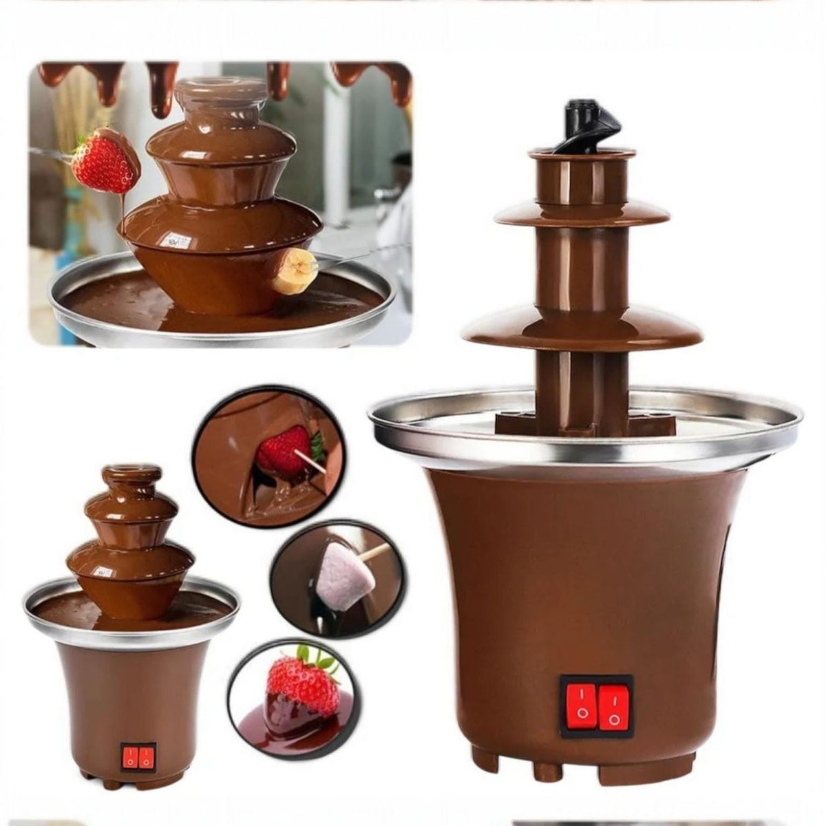 GENERICO - Mini Fuente Cascada de Chocolate Para Decoración de Mesa