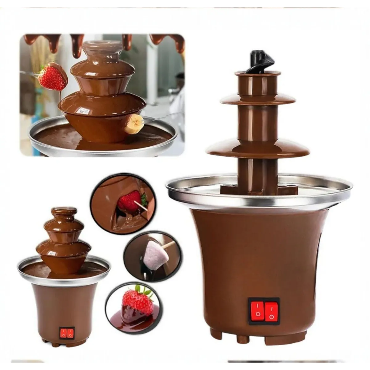 GENERICO - Mini Fuente Cascada de Chocolate Para Decoración de Mesa