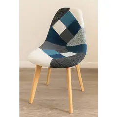 GENERICO - Silla Patchwork Wood - Azul