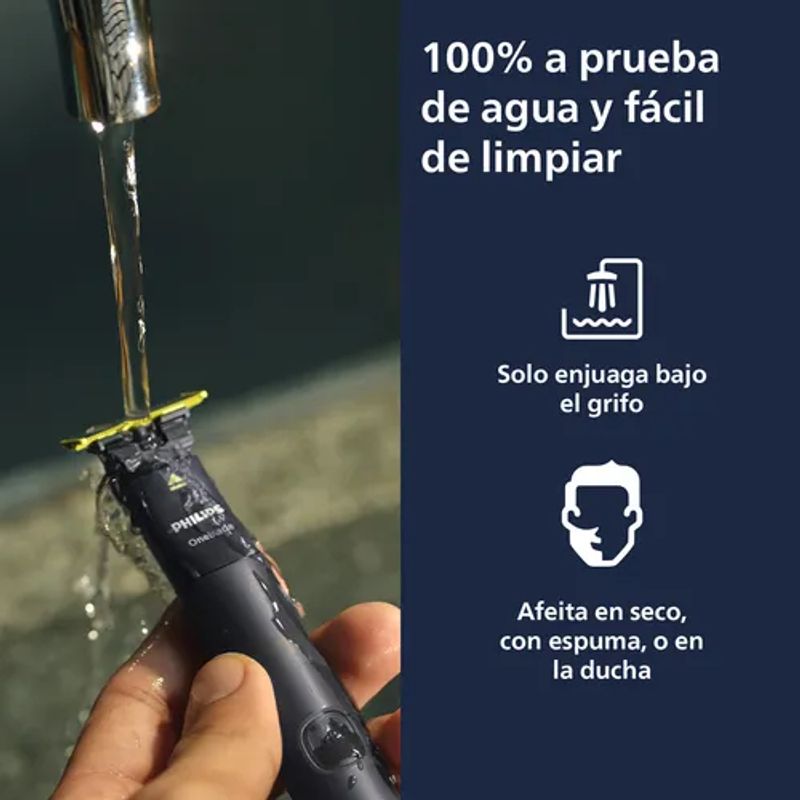 PHILIPS - Afeitadora Philips Oneblade Qp142410 Inalámbrica Recorta Negro