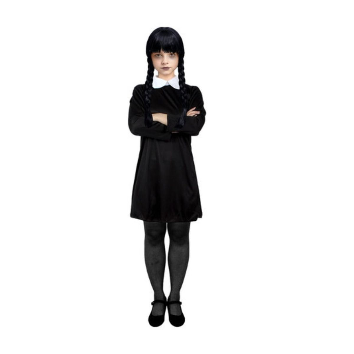 GENERICO - Vestido Gotica Disfraz + Peluca Para Niña