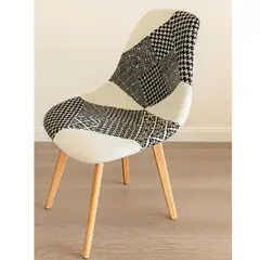 GENERICO - Silla Patchwork Wood - Blanco y negro
