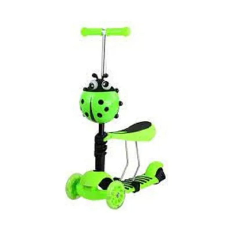GENERICO - Monopatín Scooter 5 En 1 Mariquita Con Luces Color Verde