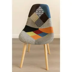 GENERICO - Silla Patchwork Wood - Naranja