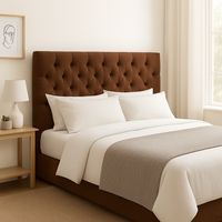 Respaldo De Cama 2 Plazas Cafe Oscuro Capitone