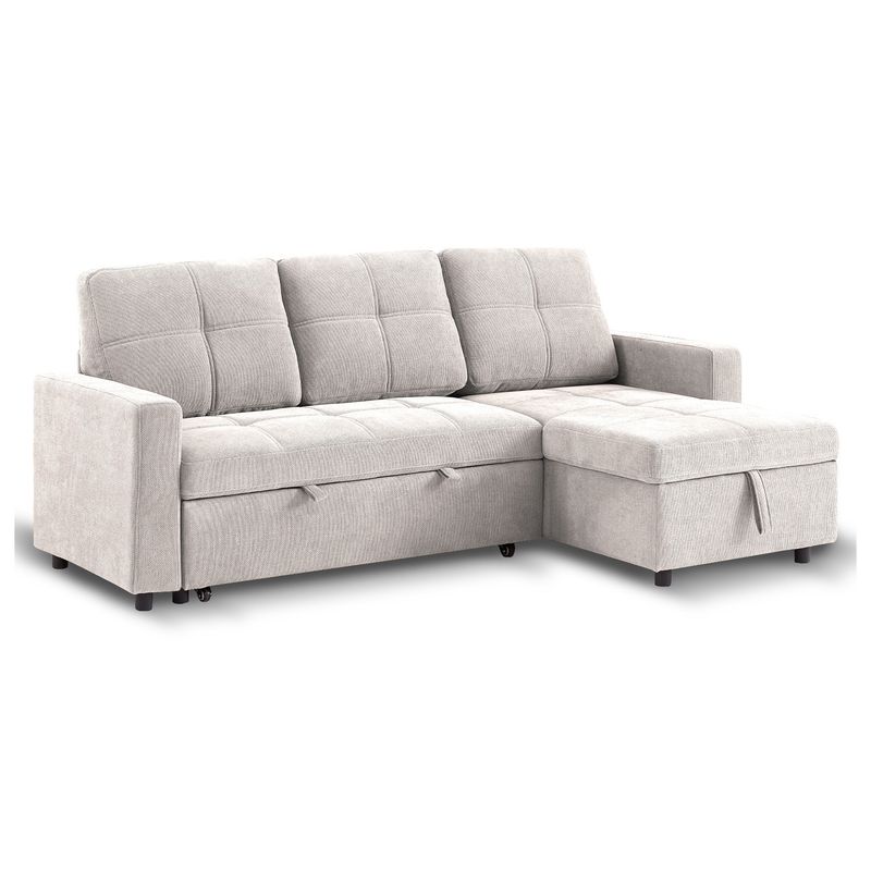 NOVAHUS - Sofá Cama 3 Cuerpos Beige 216x106x91cm Almacenaje