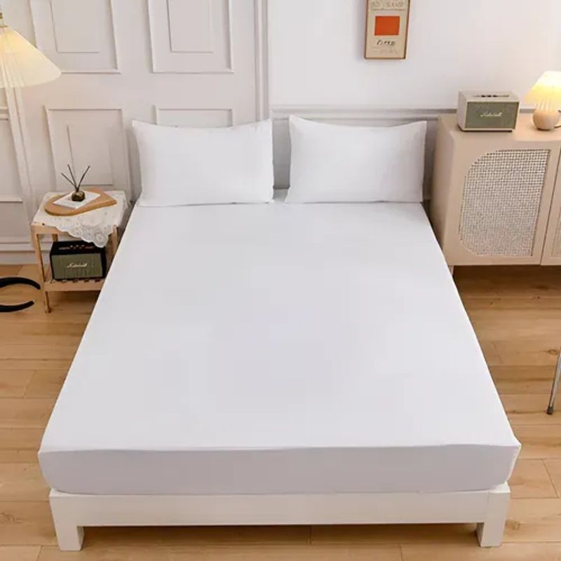 GENERICO - Juego De Sabanas 2 Plazas Premium 200hilos 200x150cm 4piezas Blanco Liso