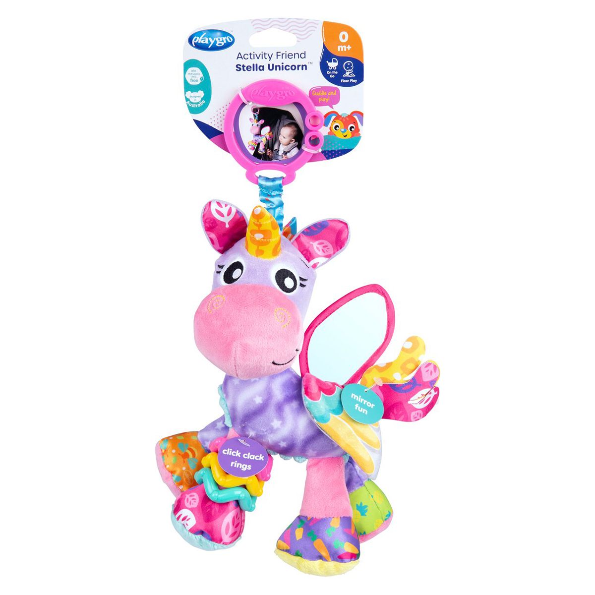 PLAYGRO - Sonajero Colgante Activity Friend Unicornio Stella Playgro