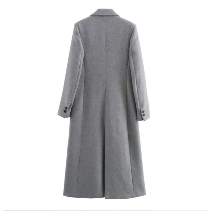 VELVET - Abrigo Largo Venecia de Lana Gris Mujer