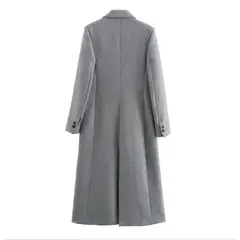 VELVET - Abrigo Largo Venecia de Lana Gris Mujer