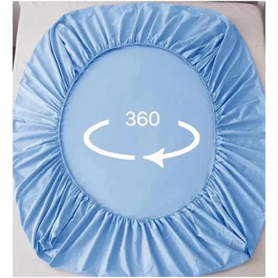 Imagen 2 del producto Juego De Sabanas 2 Plazas Premium 200hilos 200x150cm 4piezas Celeste Liso