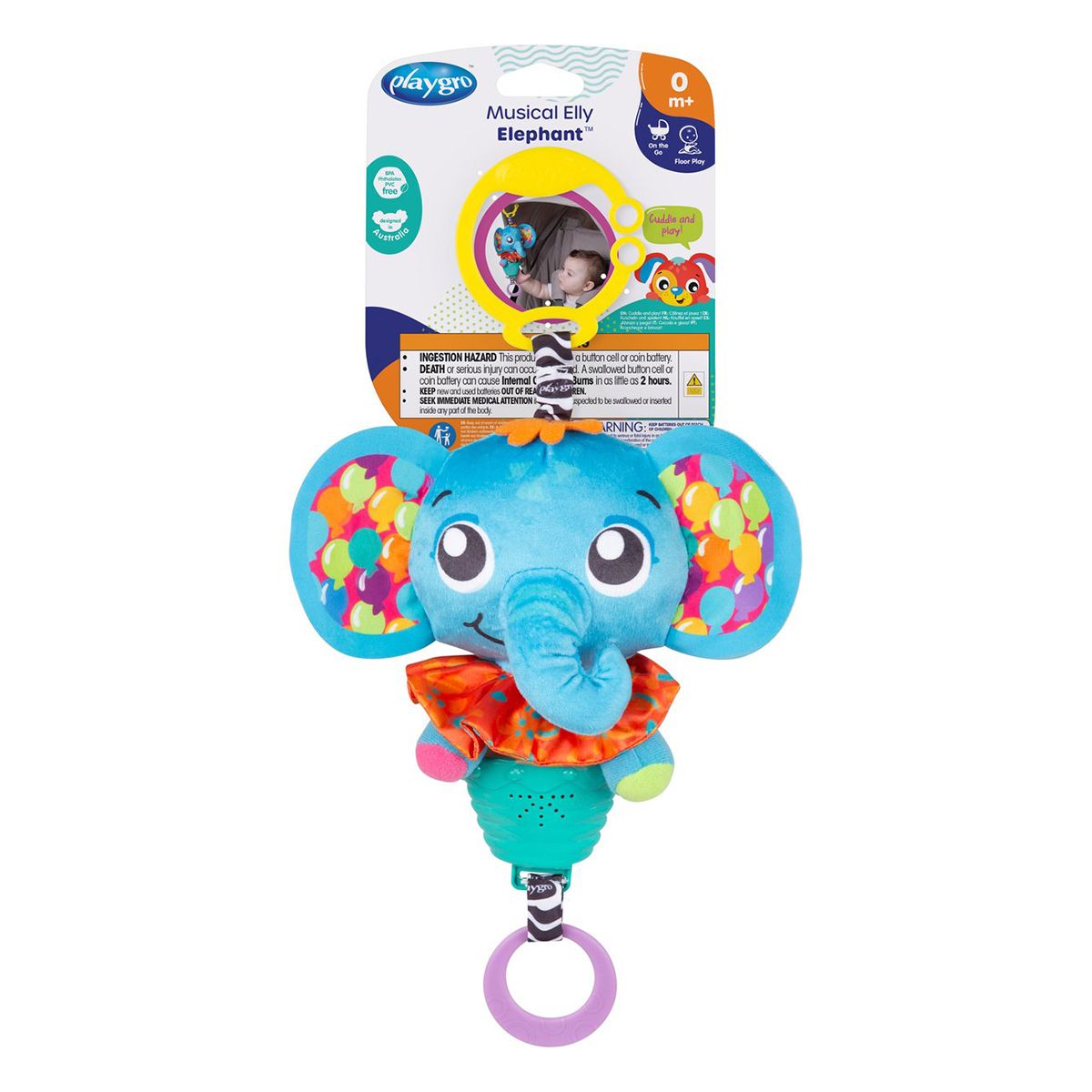 PLAYGRO - Sonajero Colgante Musical Elefante Elly Playgro