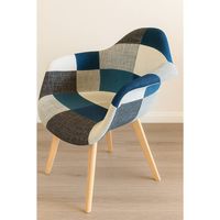 Butaca Patchwork Wood - Azul