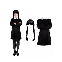 GENERICO - Vestido Gotica Disfraz + Peluca Para Niña